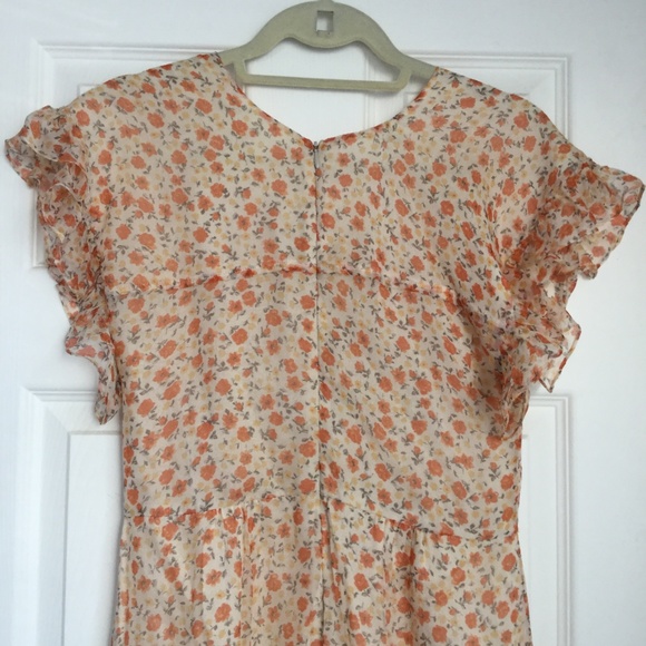 Floral Maxi Dress in Cream and Orange - Picture 6 of 7